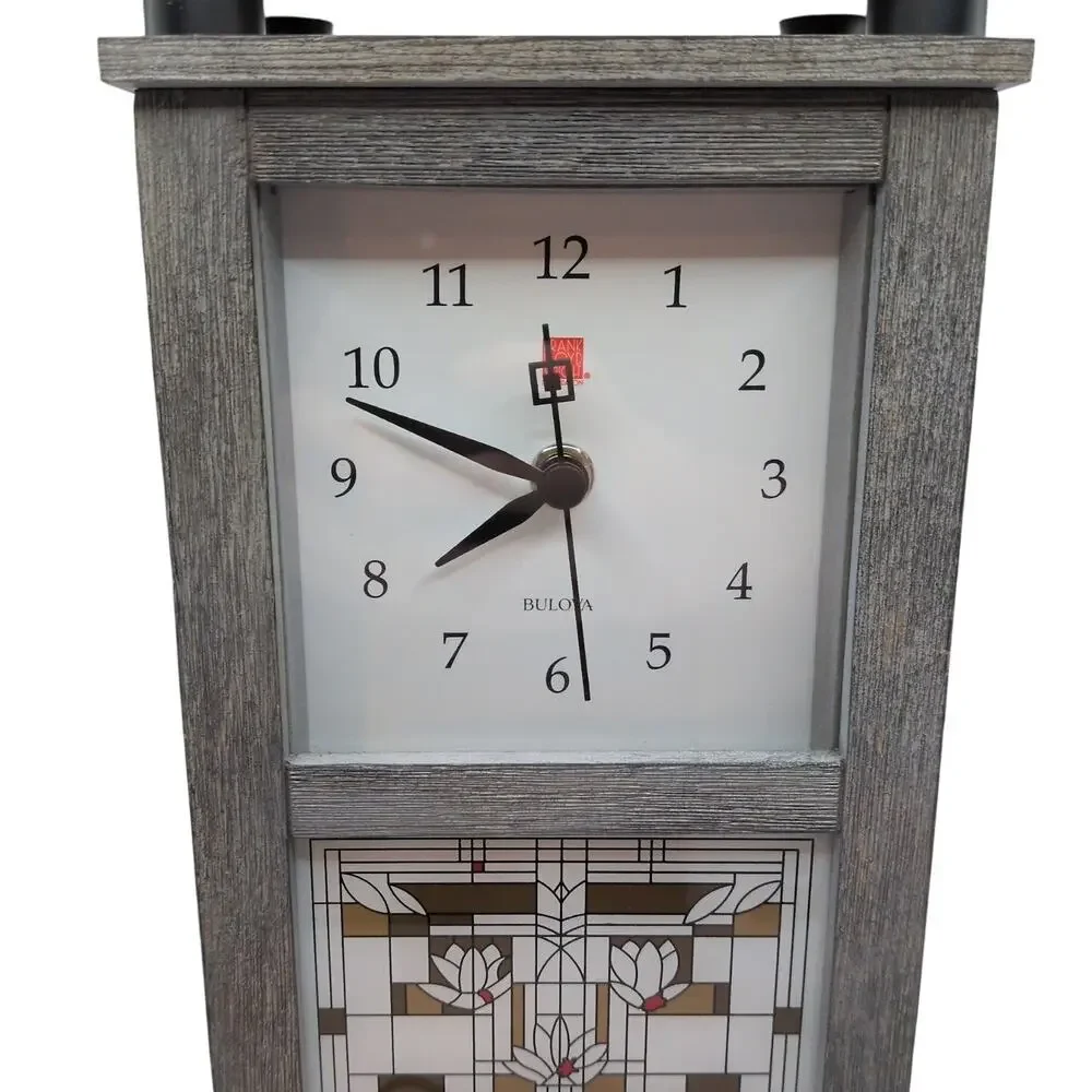 Frank Lloyd Wright Bulova Waterlilies Bluetooth Wireless Speaker Mantel Clock